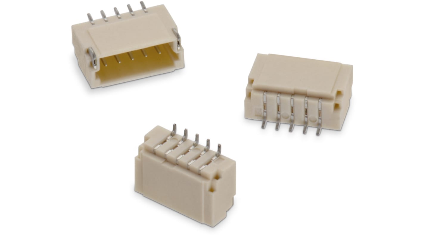 Wurth Elektronik WR-WTB Series Straight Surface Mount PCB Header, 10 Contact(s), 1.0mm Pitch, 1 Row(s), Shrouded