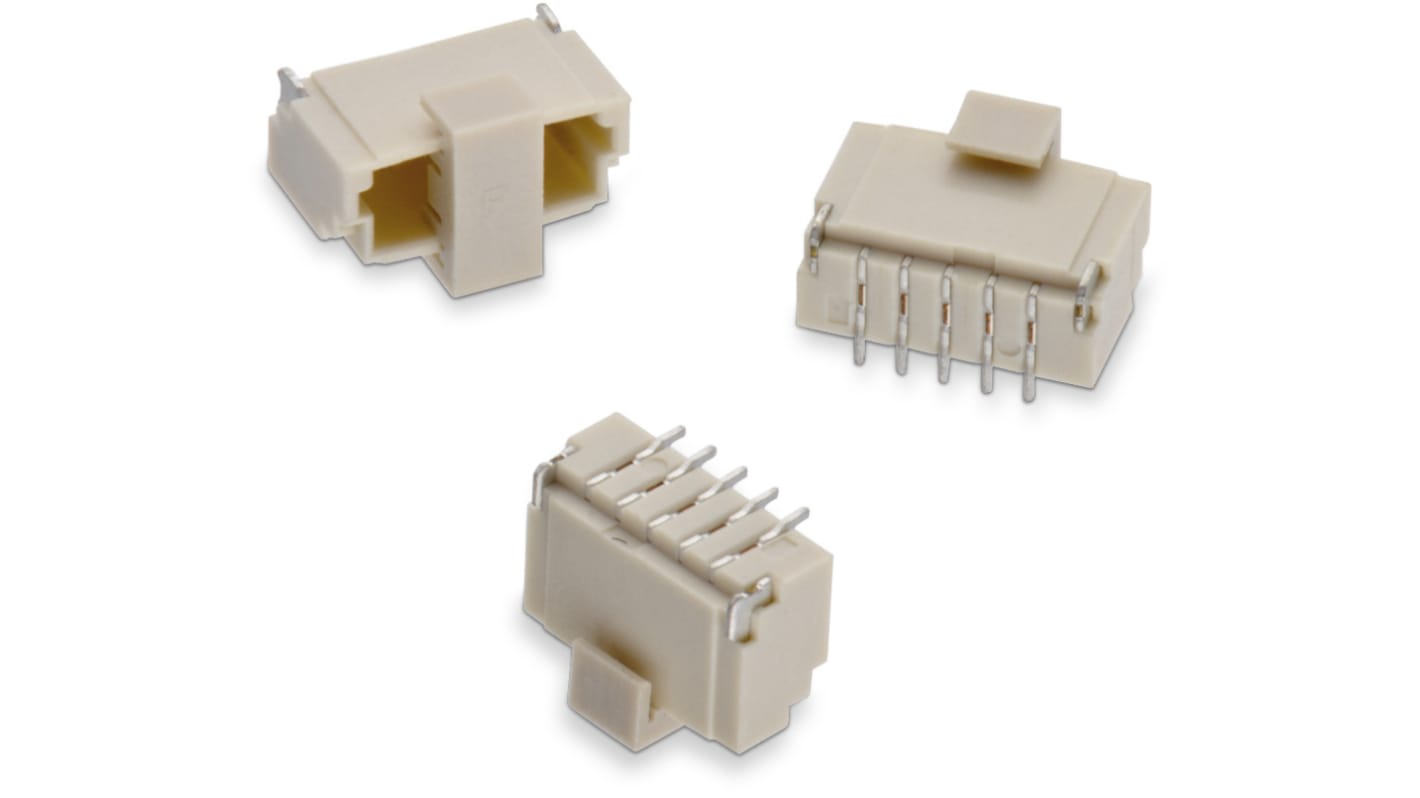 Wurth Elektronik WR-WTB Series Straight Surface Mount PCB Header, 2 Contact(s), 1.0mm Pitch, 1 Row(s), Shrouded