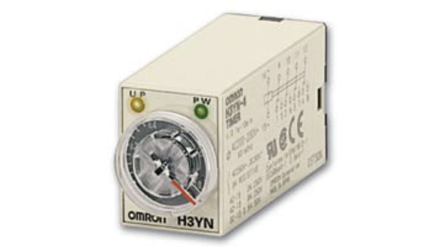 Omron H3YN-2 Series DIN Rail Mount Timer Relay, 12 → 125 V dc, 24 → 230V ac, 2-Contact, 0.1 s →