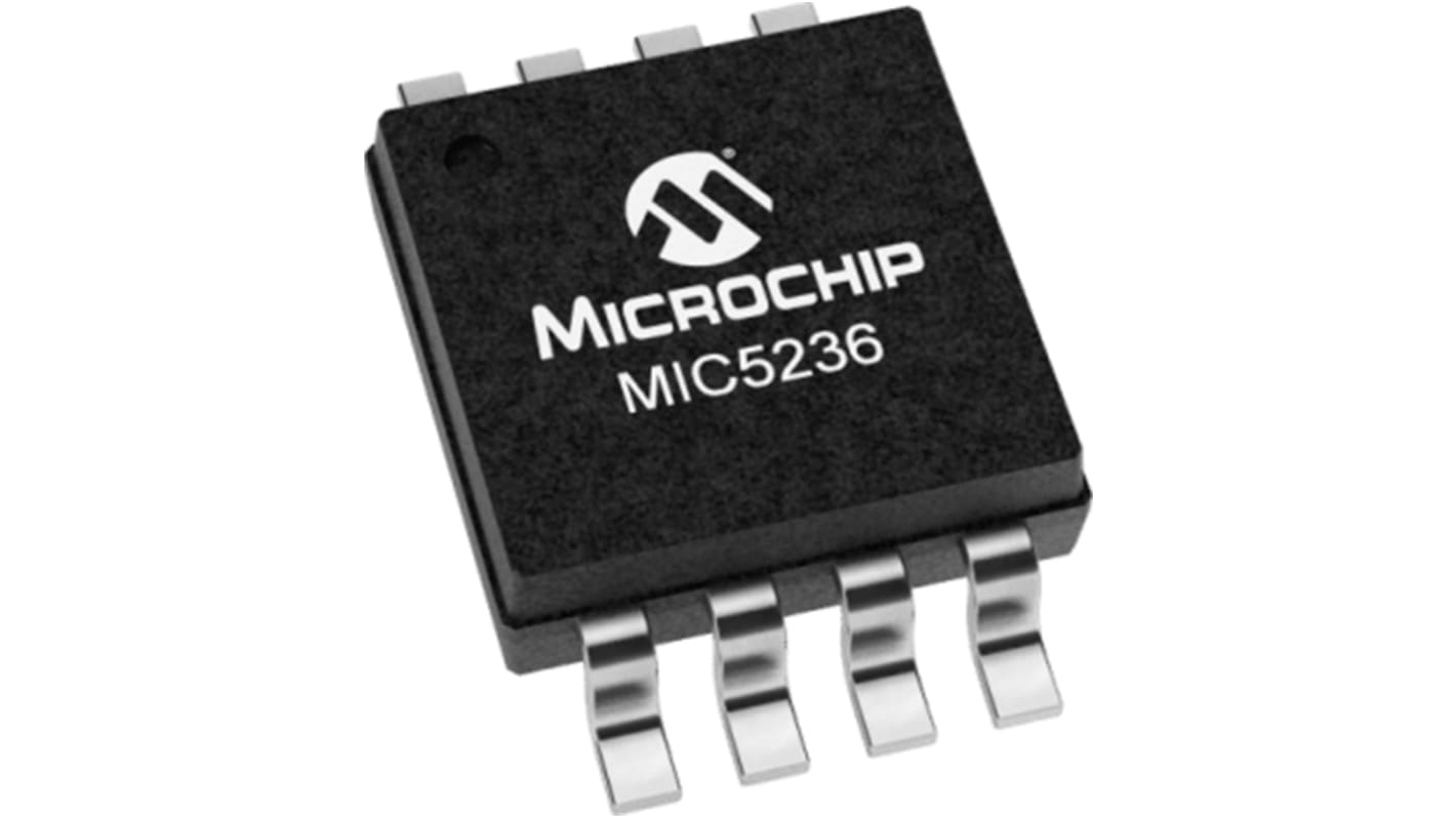 Microchip 電圧レギュレータ 低ドロップアウト電圧 3.3 V, 8-Pin, MIC5236-3.3YM