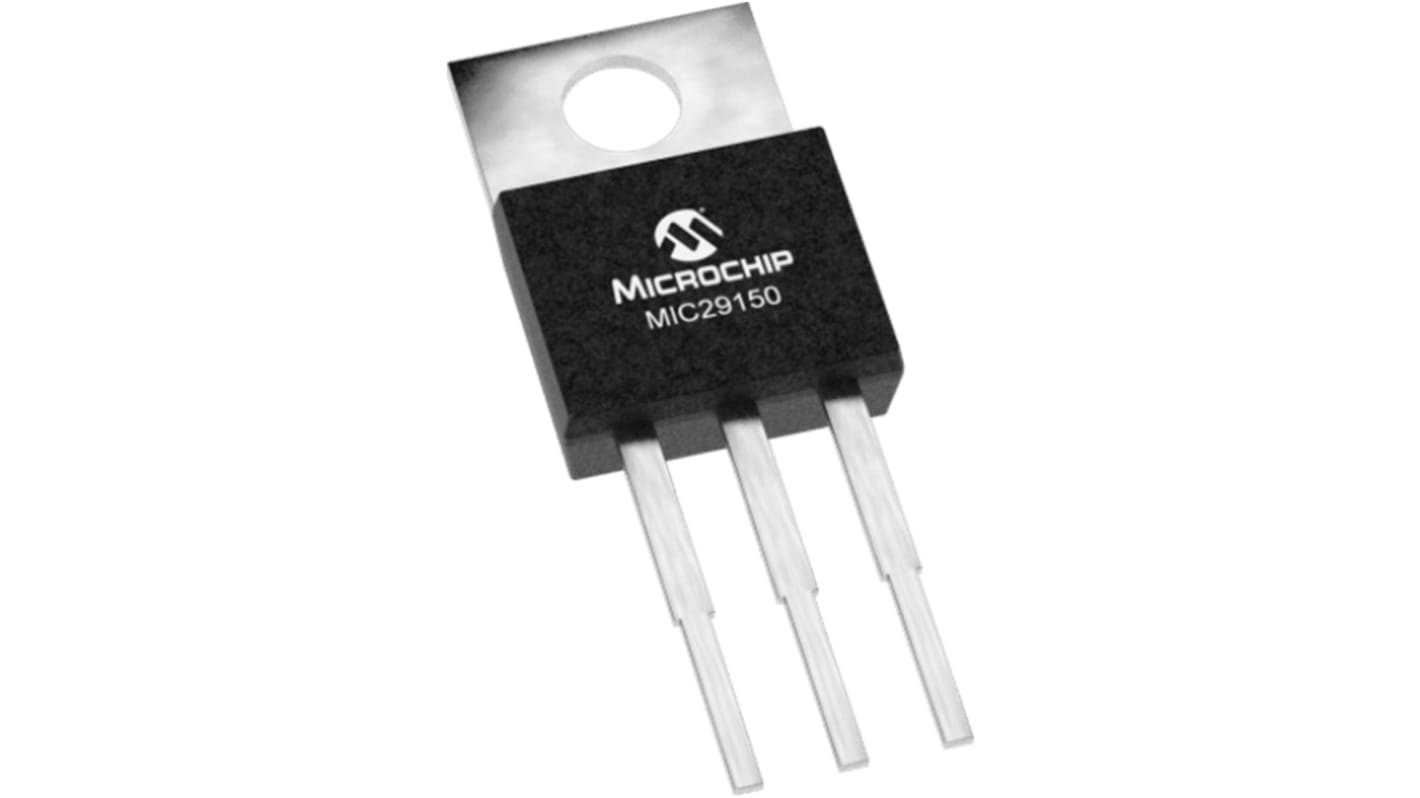 Microchip LDO稳压芯片, 3.3 V输出, 1.5A最大输出, 单路输出, TO-220, 3针, 通孔安装, -40 °C→+125 °C, ±2%精度
