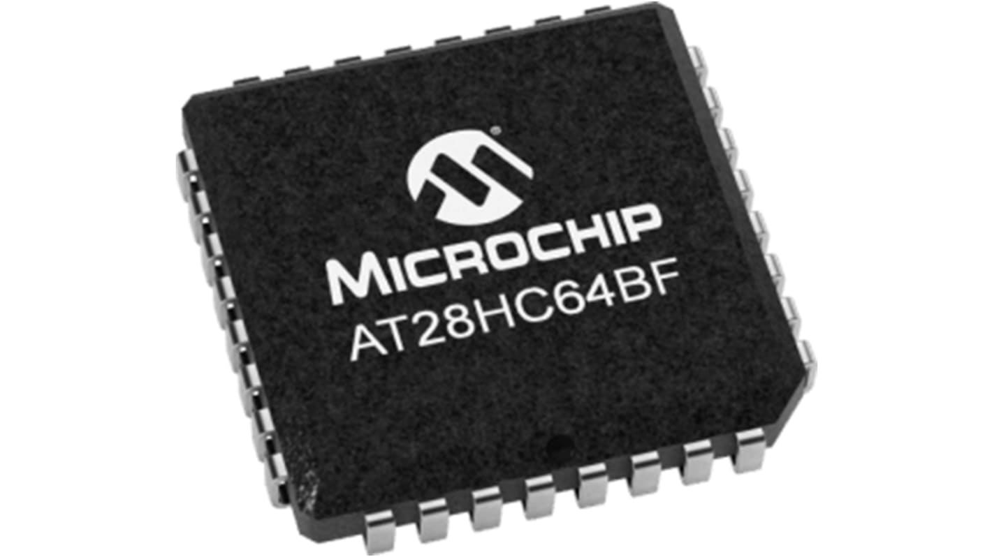 Microchip AT28HC64BF-12JU, 64kbit Parallel EEPROM Memory, 120ns 32-Pin PLCC Parallel