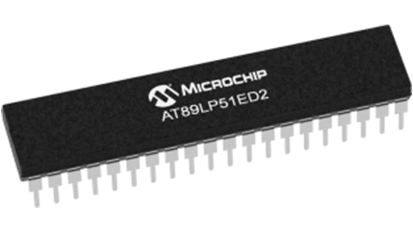 Microcontrollore Microchip, 8051, PDIP, AT89LP, 40 Pin, Su foro, 8bit, 20MHz