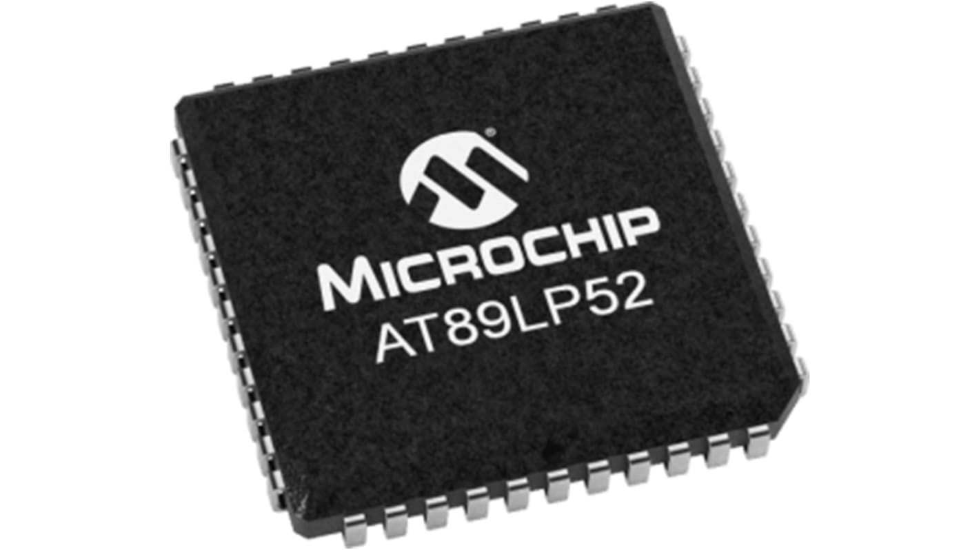 Microcontrollore Microchip, 80C51, PLCC, AT89LS, 44 Pin, Montaggio superficiale, 8bit, 16MHz