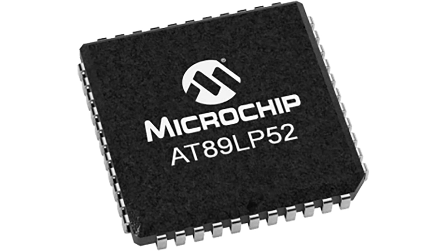 Microcontrollore Microchip, 80C51, PLCC, AT89LS, 44 Pin, Montaggio superficiale, 8bit, 16MHz