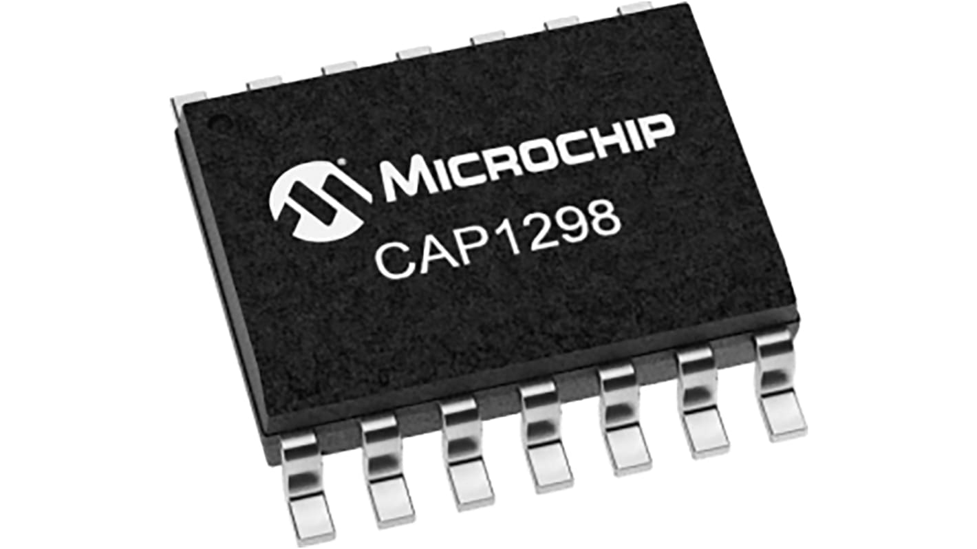 CAP1298-1-SL Microchip, CAP1298 Capacitive 3 V to 5.5 V 14-Pin SOIC