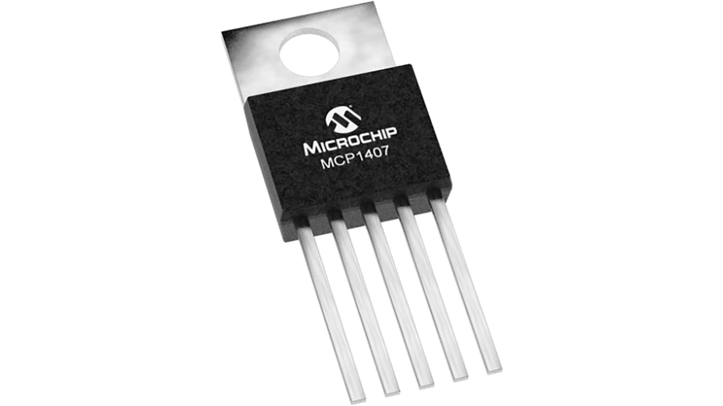 Driver gate MOSFET MCP1407-E/AT, 6 A, 18V, TO-220, 5-Pin