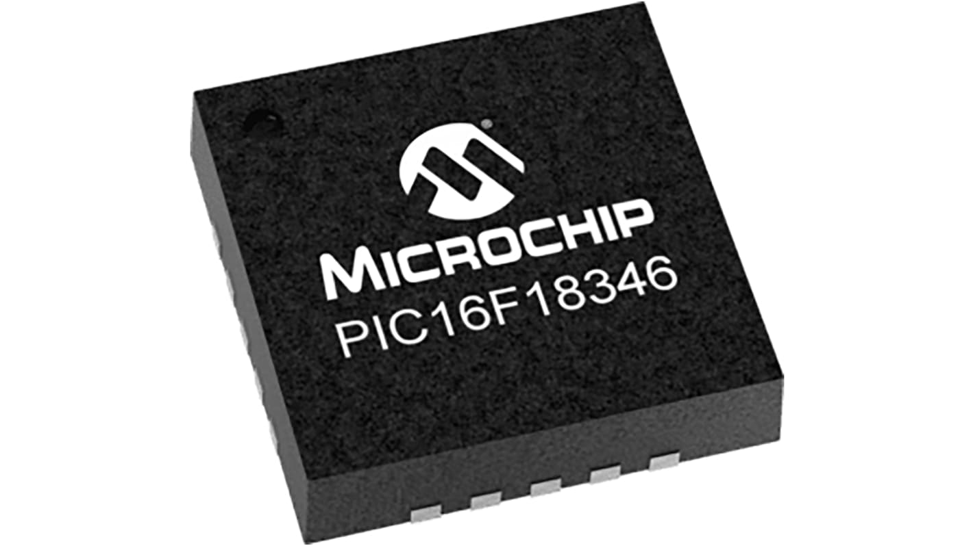 Microcontrolador Microchip PIC16F18346-I/GZ, núcleo PIC de 8bit, RAM 2 kB, 32MHZ, UQFN de 20 pines