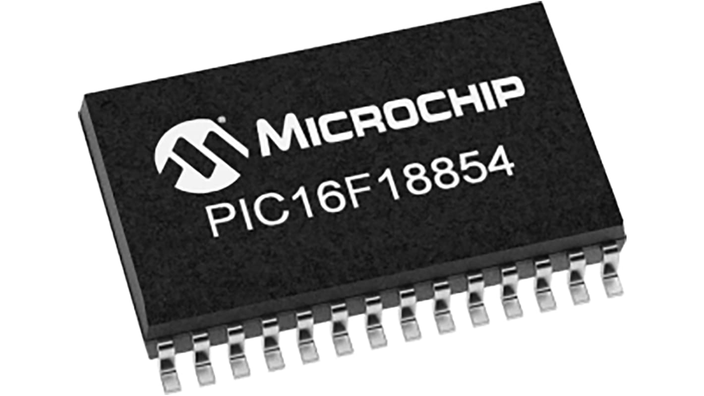Microcontrolador Microchip PIC16F18854-I/SO, núcleo PIC de 8bit, RAM 512 B, 32MHZ, SOIC de 28 pines