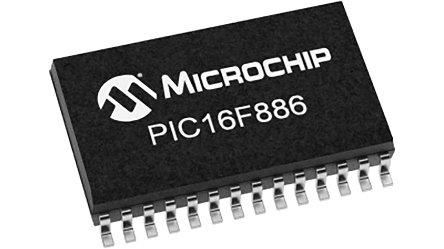 Microchip PIC16F886-E/SS, 8bit PIC Microcontroller, PIC16F, 20MHz, 14 kB Flash, 28-Pin SSOP