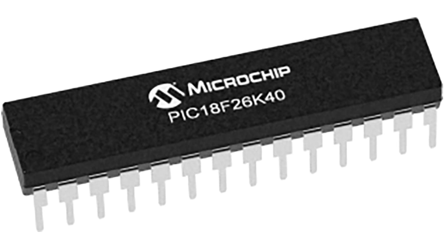 Microchip PIC18F26K40-I/SP, 8bit PIC Microcontroller, PIC18F, 64MHz, 64 kB Flash, 28-Pin SPDIP