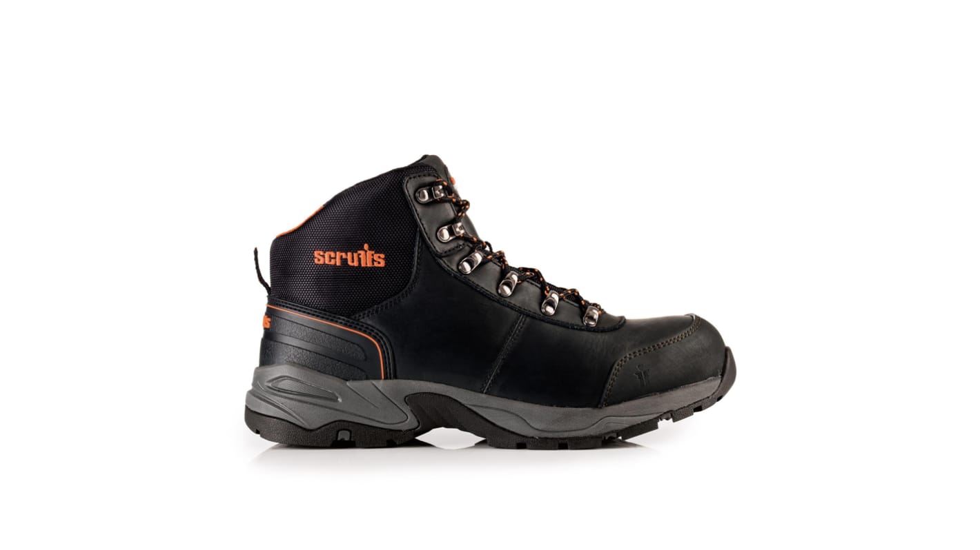 Scruffs Assault Black Steel Toe Capped Ankle Safety Boots, UK 9, EU 43