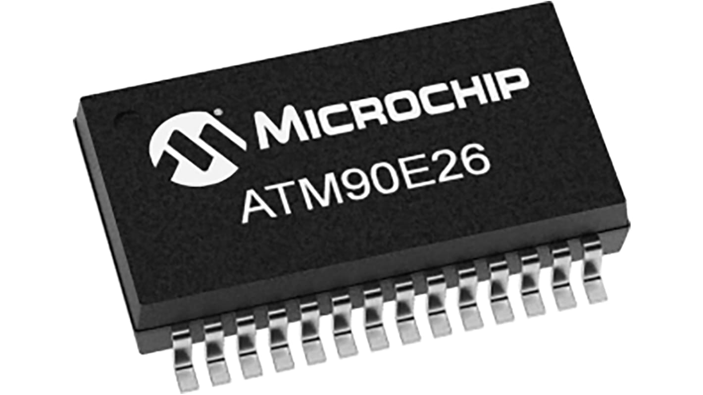 ATM90E26-YU-R,Analogue Front End IC, 3-Channel 16 bit, 8kHz, 28-Pin SSOP