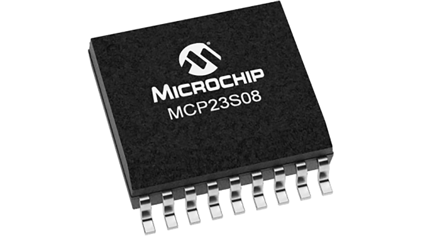 Microchip 8-Channel I/O Expander SPI 20-Pin SSOP, MCP23S08T-E/SS