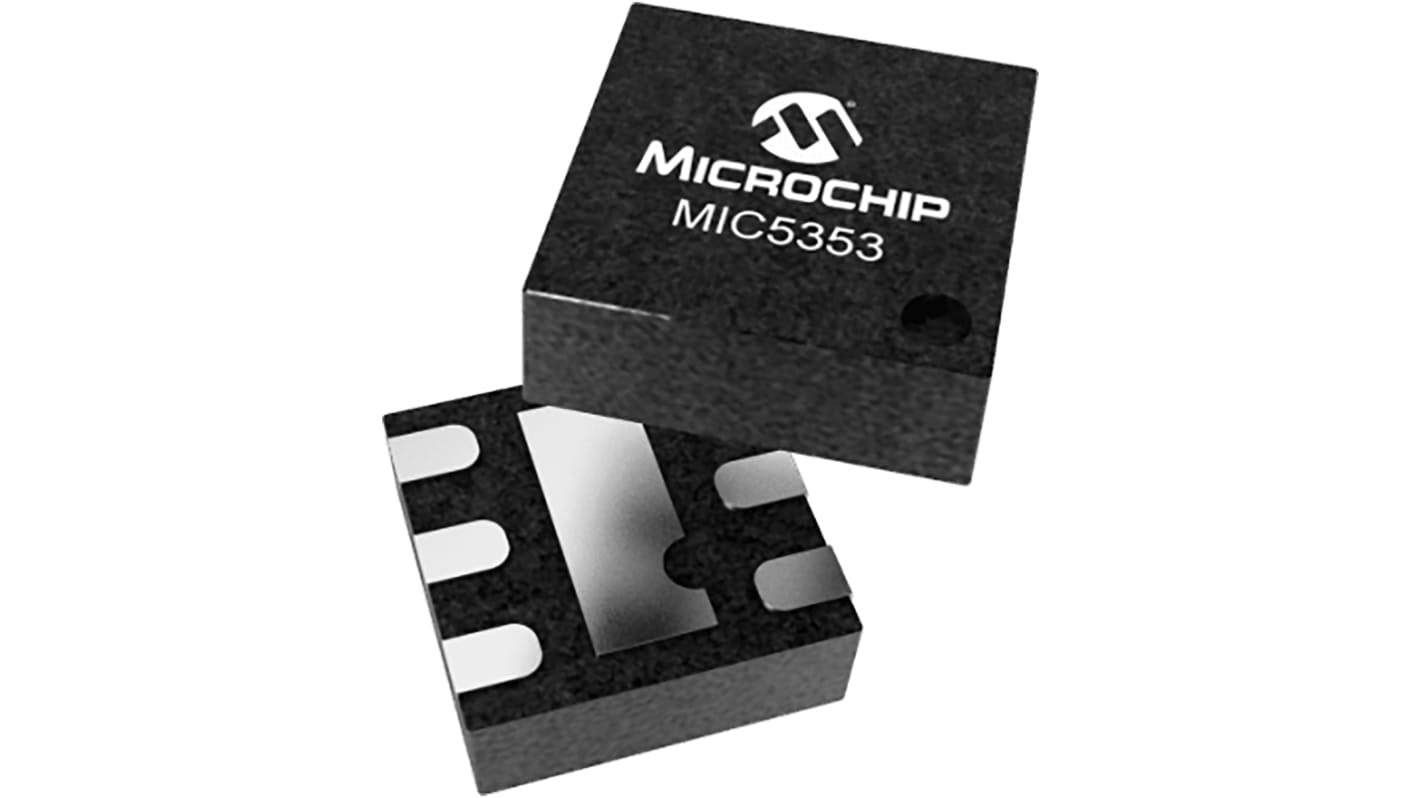 Microchip LDO稳压芯片, 3.3 V输出, 500mA最大输出, 单路输出, MLF, 表面贴装, 6针