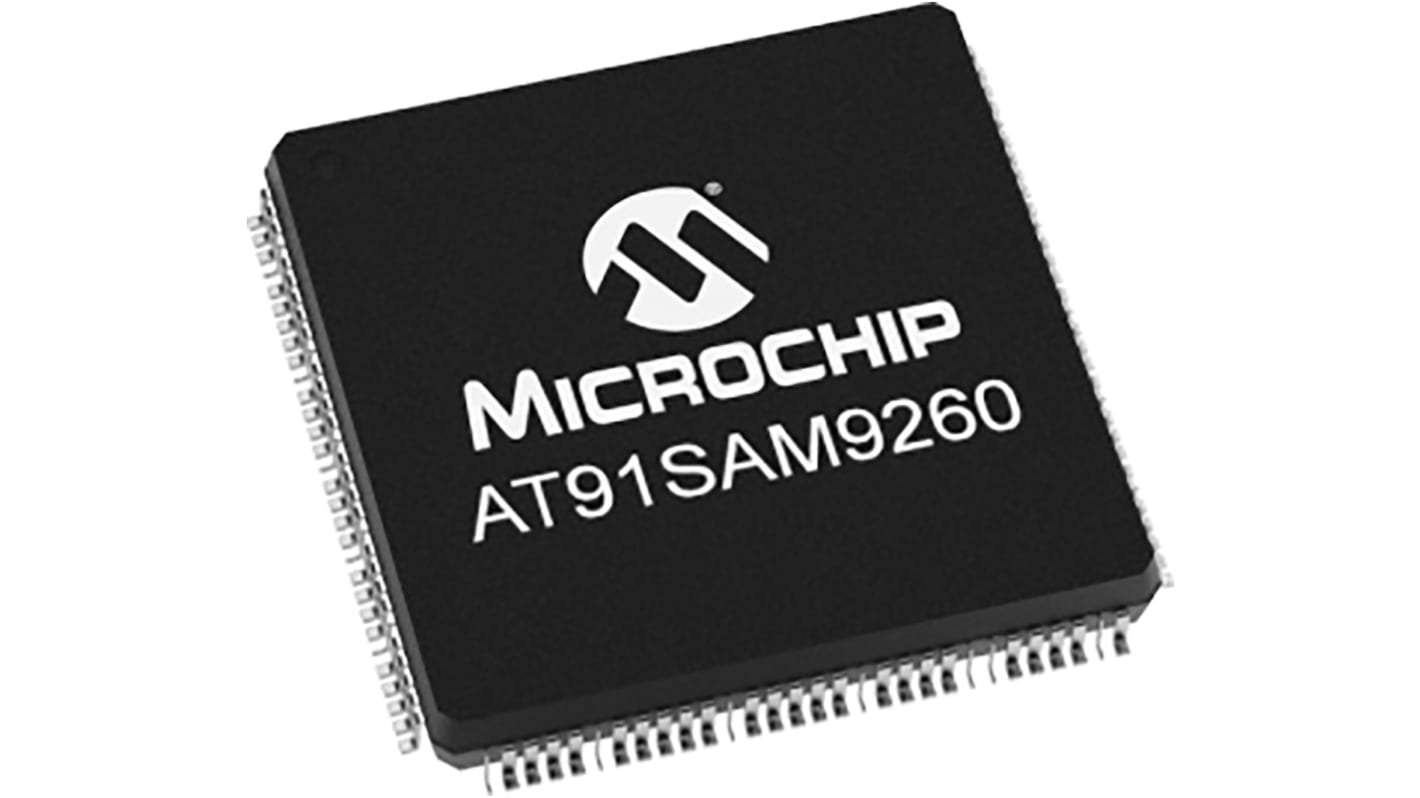 Microchip AT91SAM9260B-QU, 32bit ARM Microcontroller, AT91, 180MHz, 8 kB Flash, 208-Pin PQFP