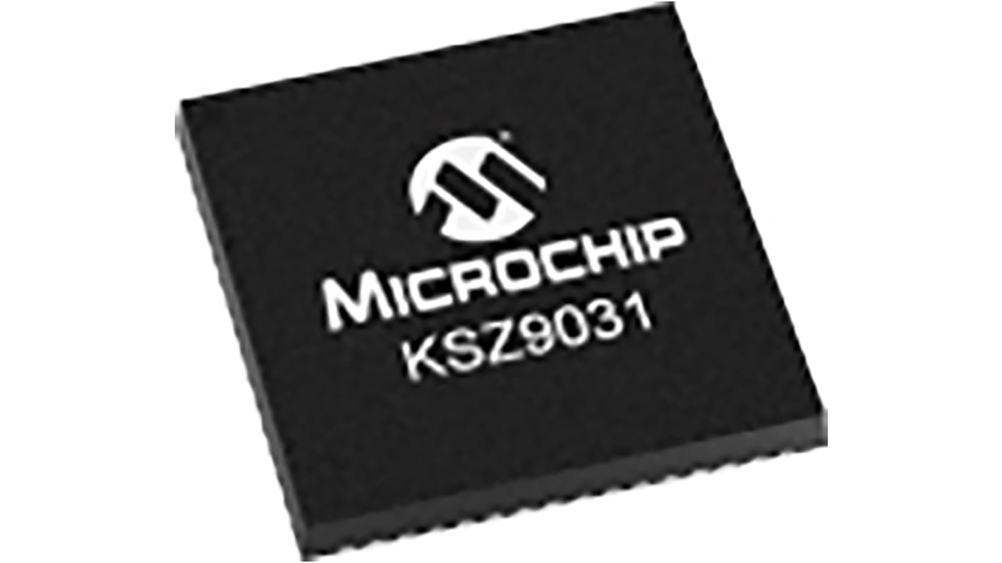 Microchip , 1-Channel Ethernet Transceiver 48-Pin QFN, KSZ9031RNXIC