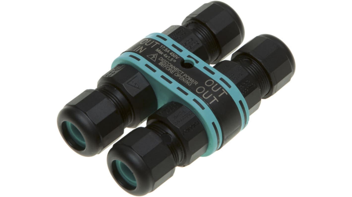 Techno Circular Connector, 4 Contacts, In-line, Miniature Connector, IP68, THB Series