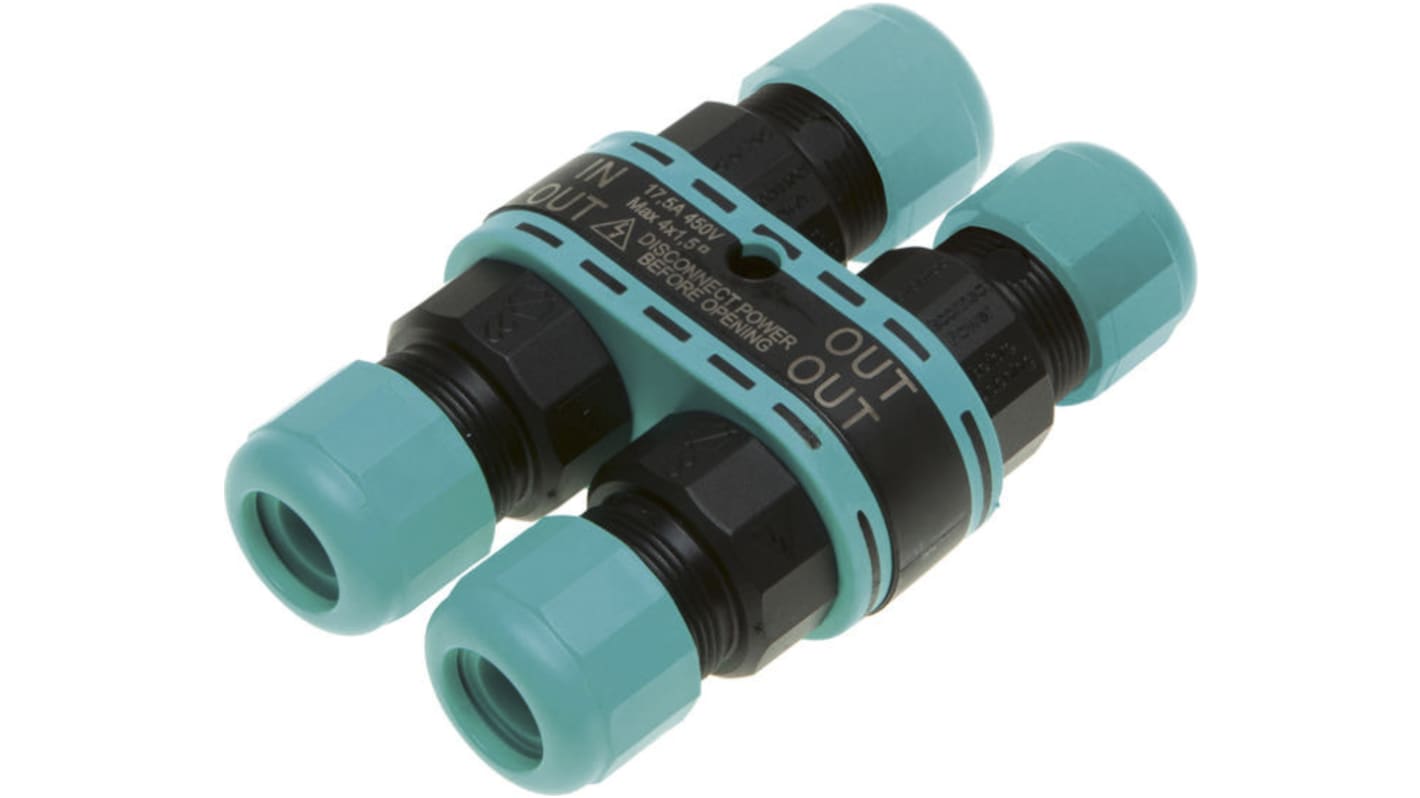 Techno Circular Connector, 4 Contacts, In-line, Miniature Connector, IP68, THB Series