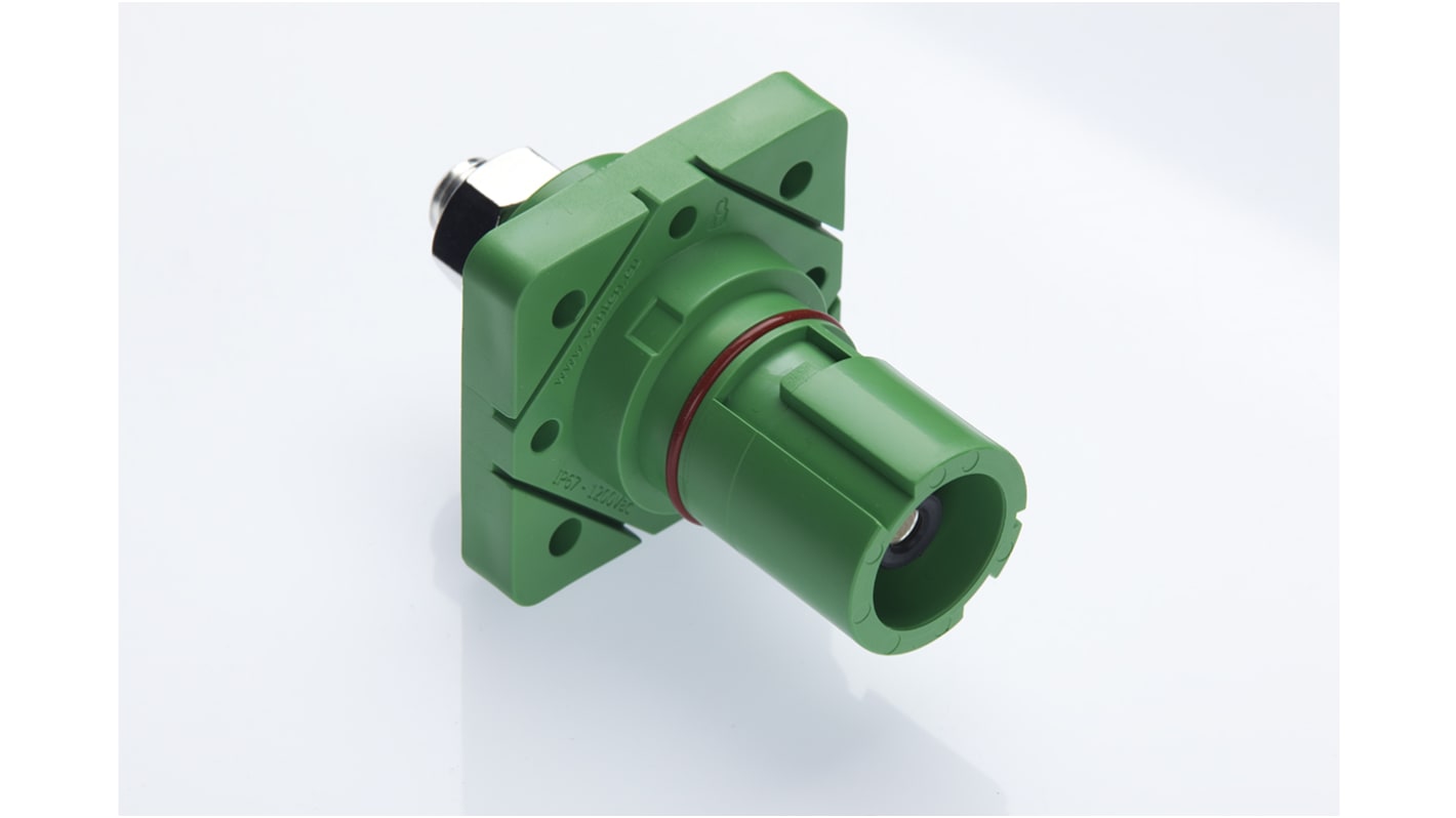 Radiall, SPPC-HK IP2X, IP67 Blue Cable Mount 1P Industrial Power Socket, Rated At 400A, 1.25 kV