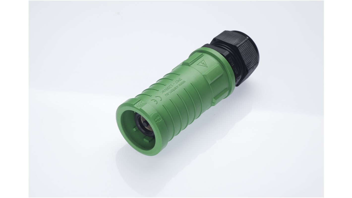 Conector de potencia industrial Hembra, Formato 1P, SPPC-HK, Verde, 1,25 kV, 400A, IP2X, IP67