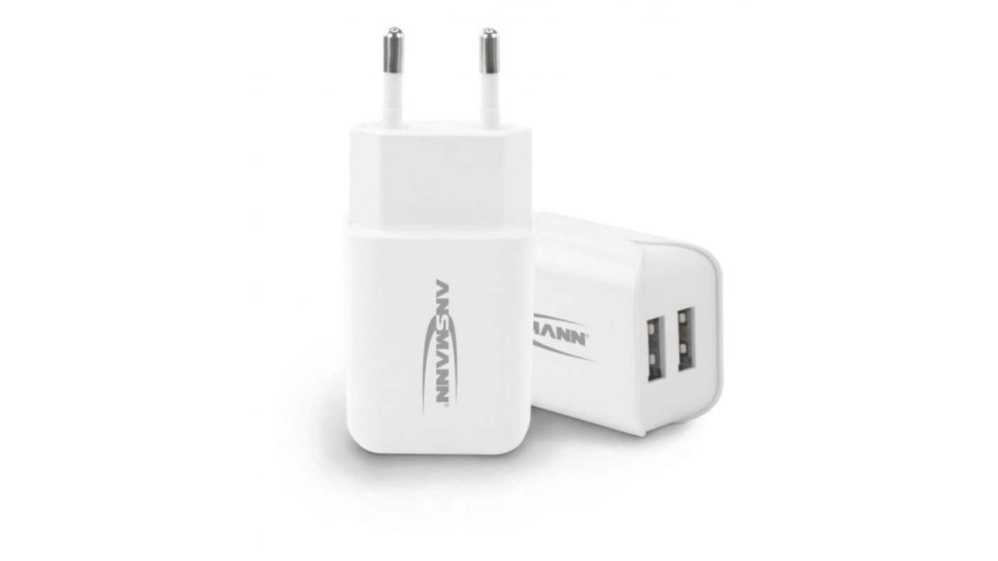 Ansmann 12W Plug-In AC/DC Adapter 5V dc Output, 2400mA Output