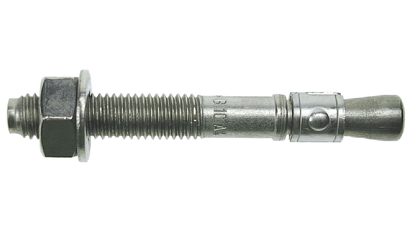 RS PRO A4/316 Stainless Steel Through Bolt 6 x 67mm x 67mm, 7mm Fixing Hole