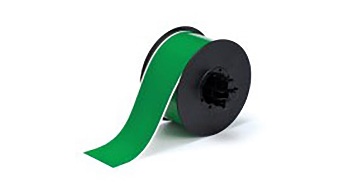 Brady B-7569 Vinyl Green Label Roll, 57mm Width, 1 Roll Qty