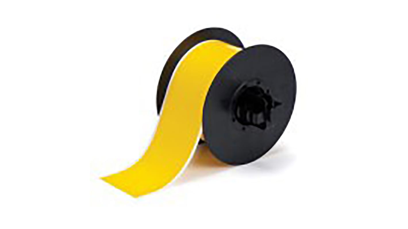 Brady B-7569 Vinyl Yellow Label Roll, 57mm Width, 1 Roll Qty