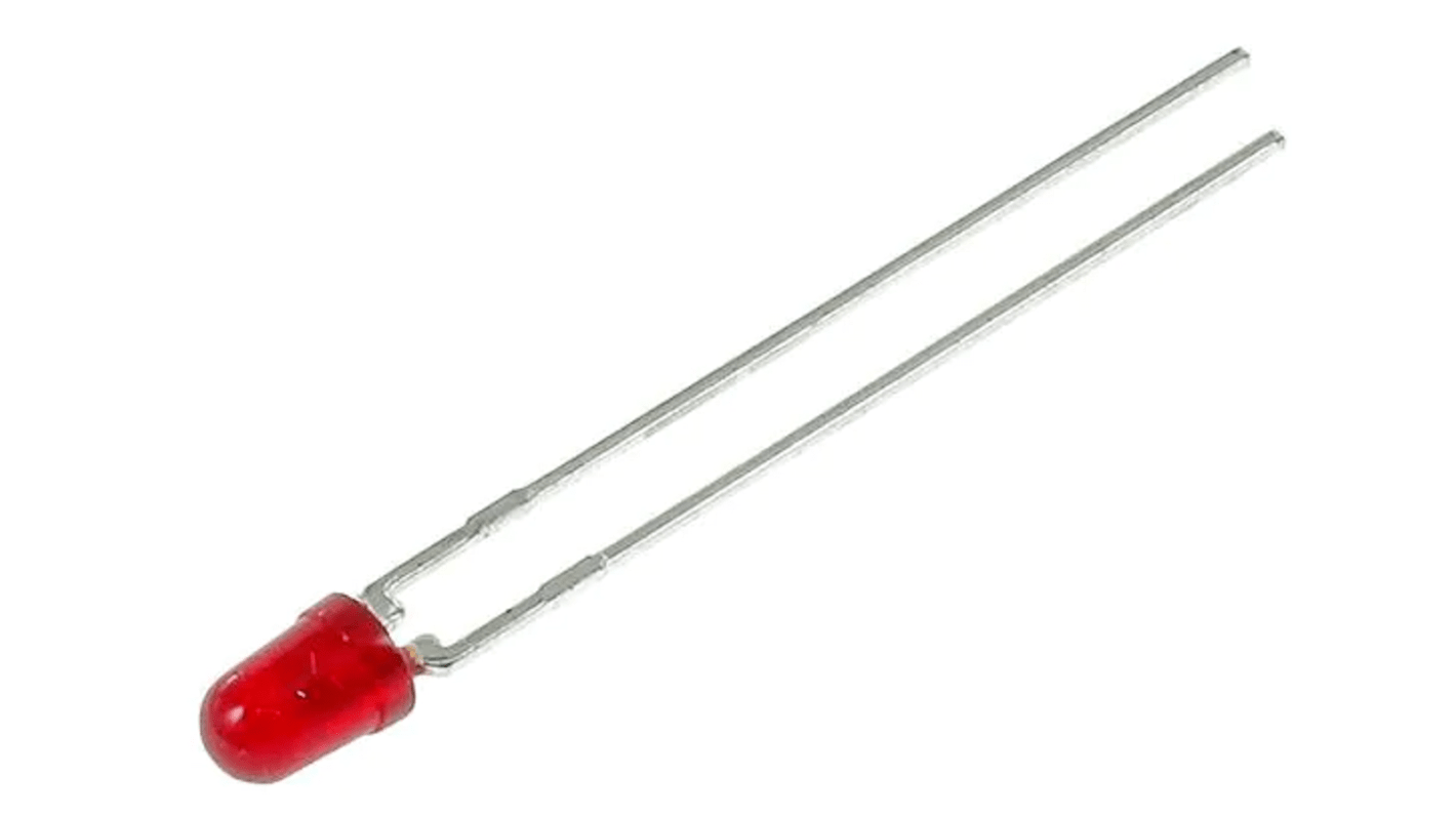 Broadcom 直插LED, 红光, 3mm (T-1), 2针, 626 nm, HLMP系列