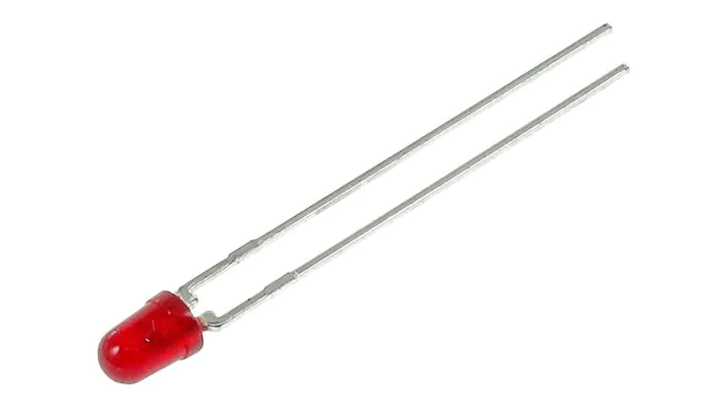 Broadcom1.9 V Red LED 3mm Through Hole, HLMP HLMP-1301