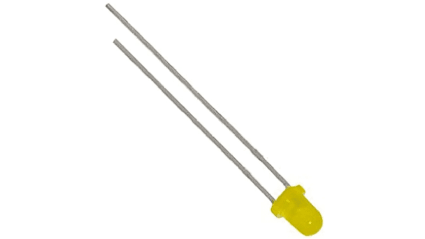 LED Broadcom HLMP, Amarillo, 585 nm, Vf= 1,8 V, 50 °, mont. pasante, encapsulado 3 mm (T-1)