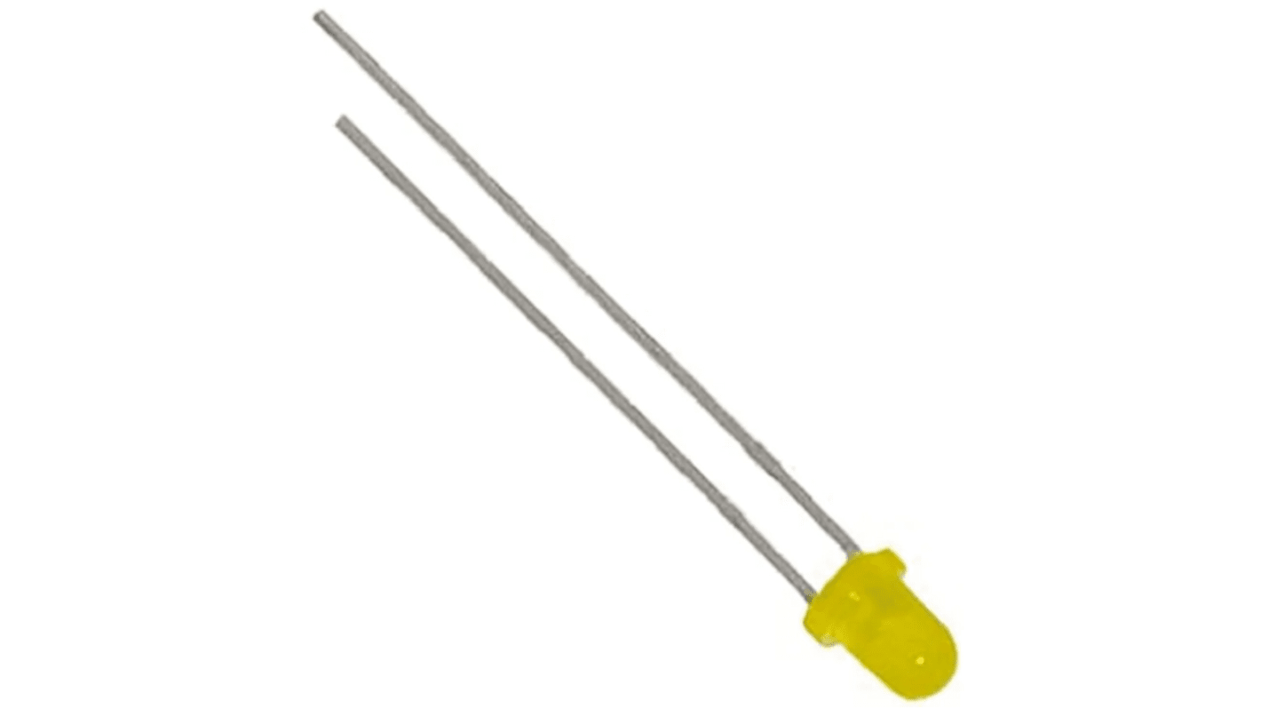 Broadcom1.8 V Yellow LED 3mm Through Hole, HLMP HLMP-1719-A0002