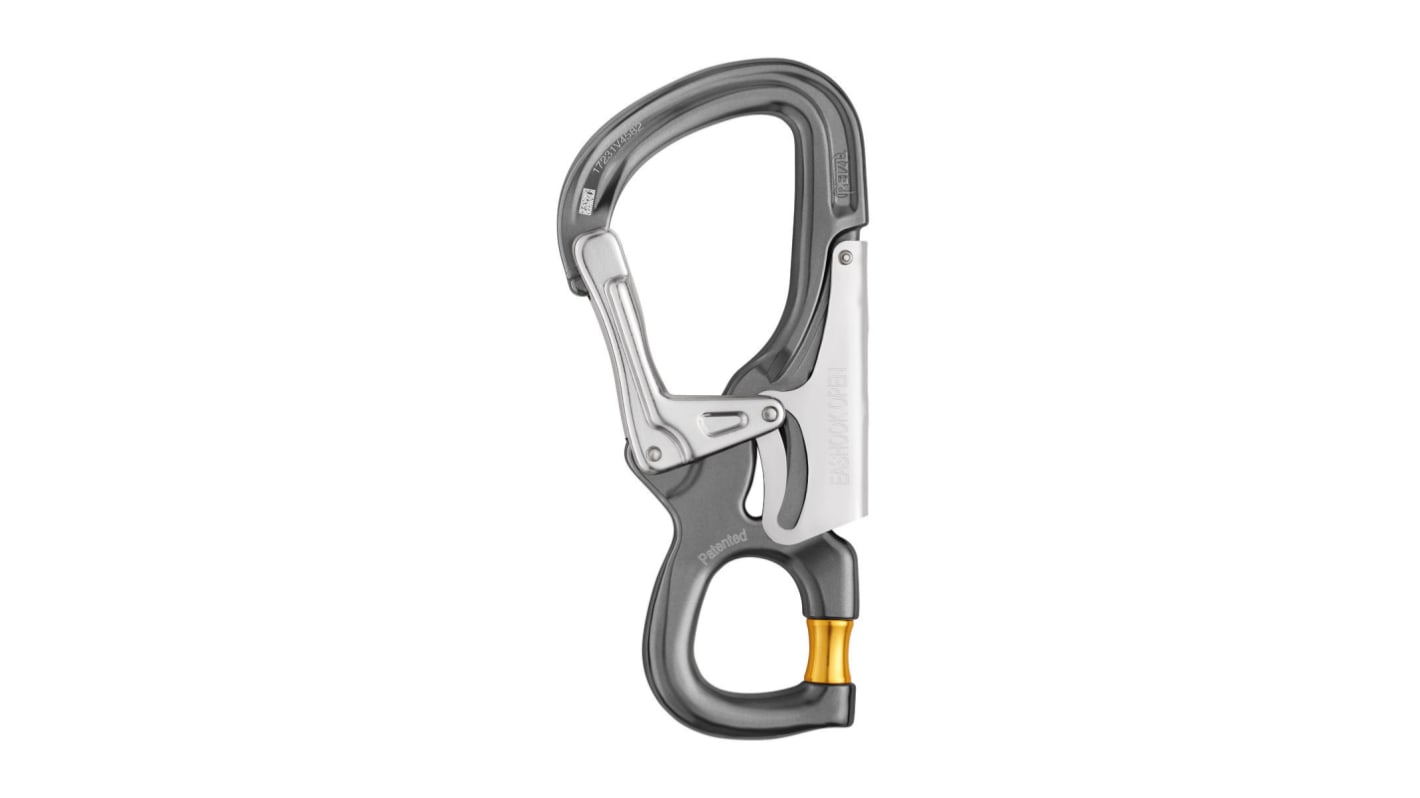 Connettore terminale del cordino Petzl, apertura da 25mm, bloccaggio a Doppia azione con autobloccaggio, in Alluminio,