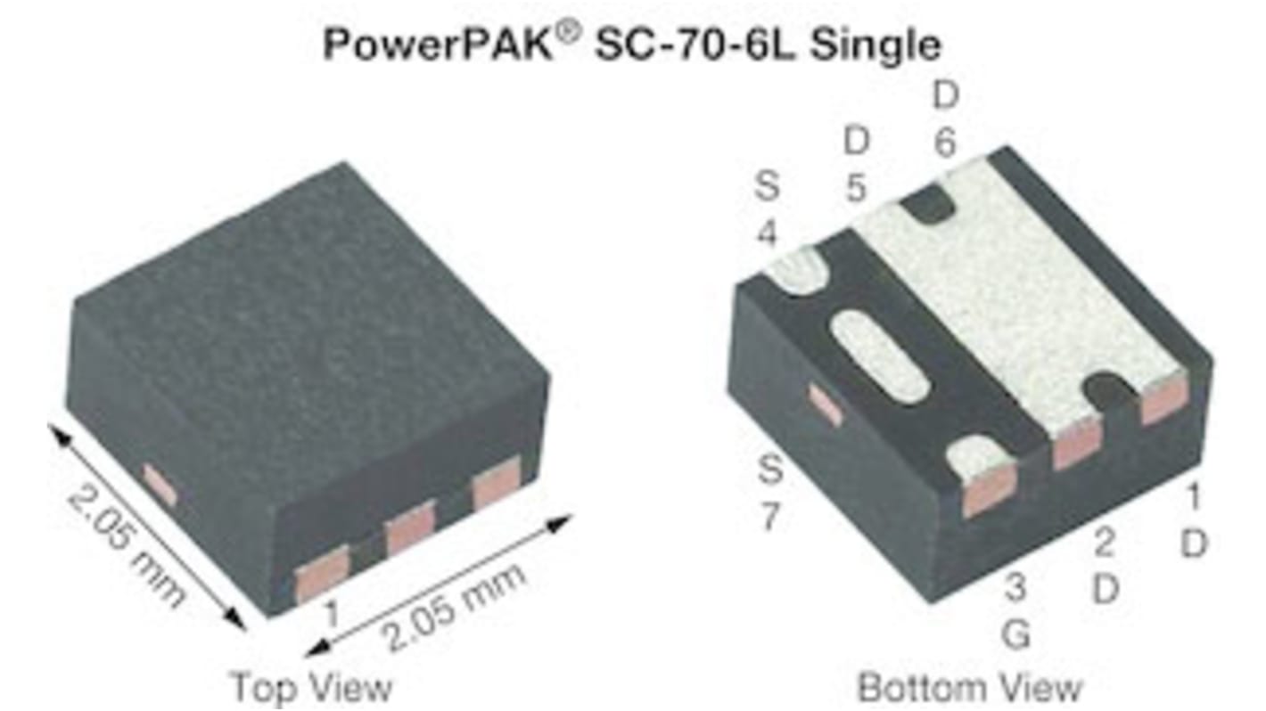 Vishay Siliconix TrenchFET N-Channel MOSFET, 12 A, 60 V, 6-Pin SC-70-6L SiA106DJ-T1-GE3