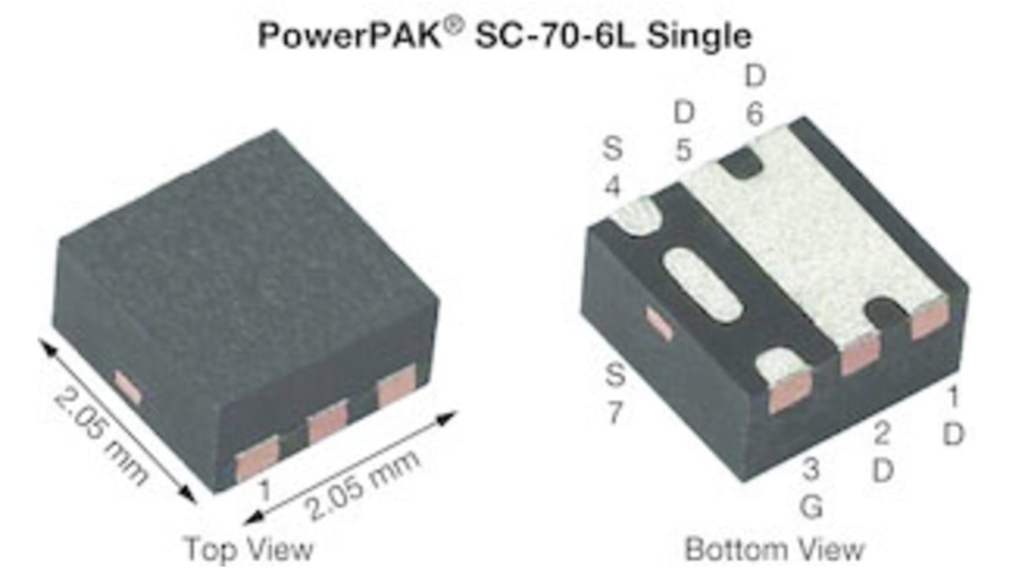 N-Channel MOSFET, 12 A, 60 V, 6-Pin SC-70-6L Vishay Siliconix SiA106DJ-T1-GE3