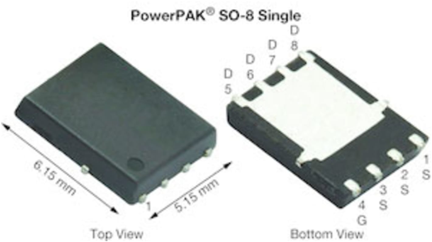 MOSFET Vishay Siliconix, canale N, 4 mΩ, 60 A, PowerPAK SO-8, Montaggio superficiale