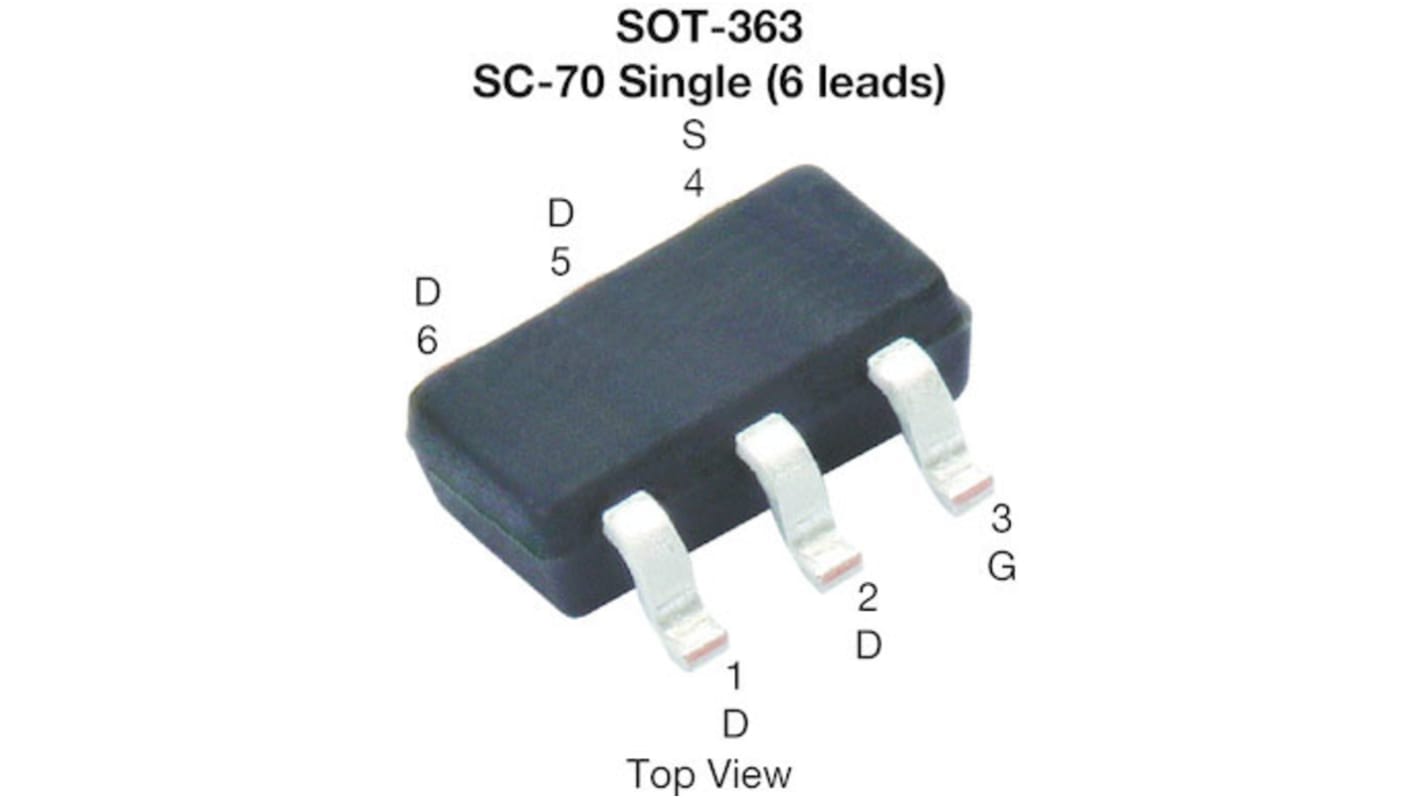 Vishay Siliconix TrenchFET N-Channel MOSFET, 440 mA, 60 V, 6-Pin SC-70 SQ1464EEH-T1_GE3