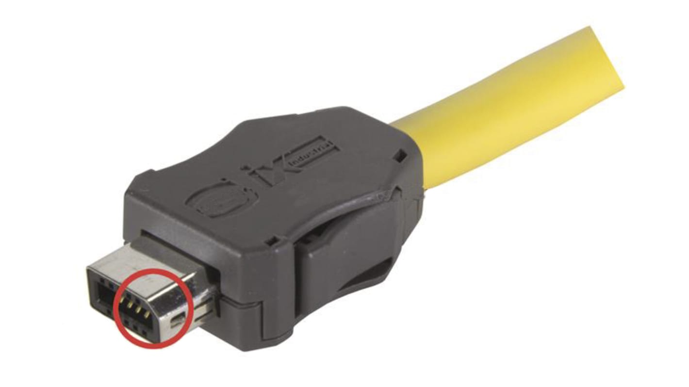 Conector IX Industrial Cat6a Macho HARTING serie IX Industrial, de 10P10C vías