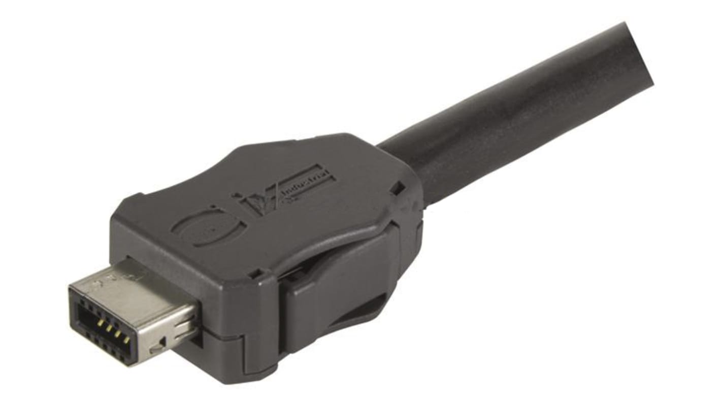 HARTING IX Industrial Series Male IX Industrial Connector, Cable Mount Straight 1 Port 10P10C -Way