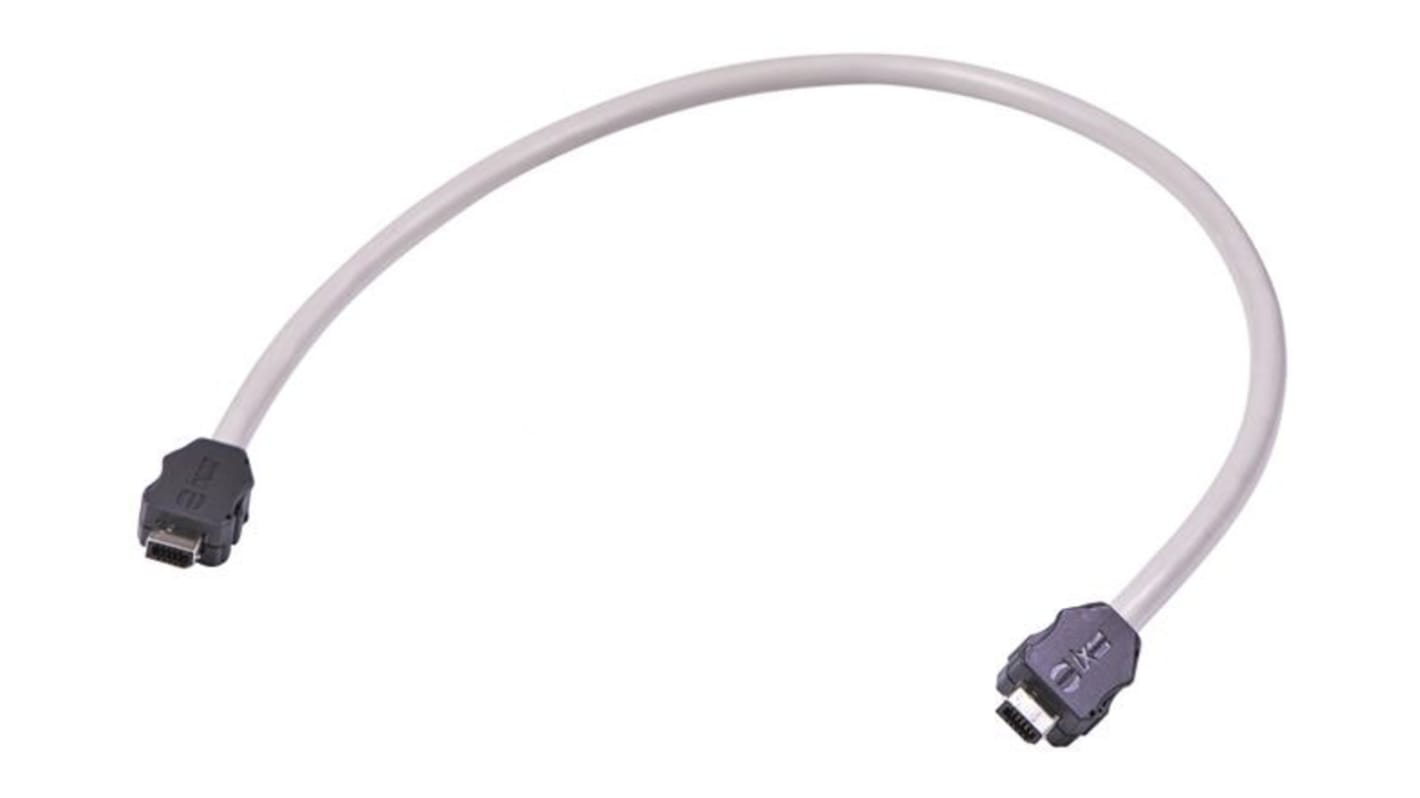 Cable Ethernet Cat6a STP HARTING de color Gris, long. 5m, funda de Poliuretano (PUR)