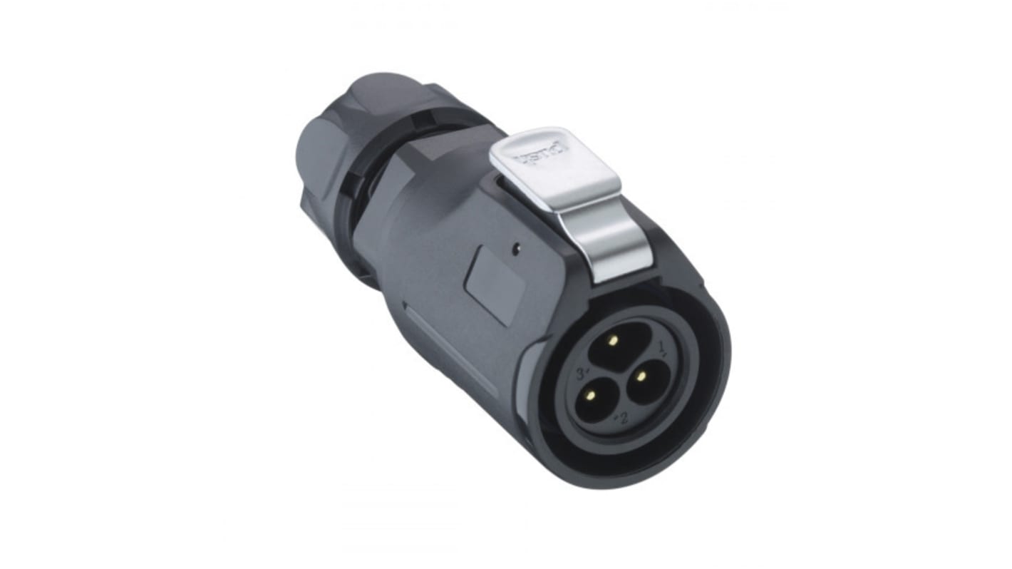 Conector circular Lumberg macho serie 02 de 2 vías macho, tamaño carcasa 16, montaje aéreo, IP67