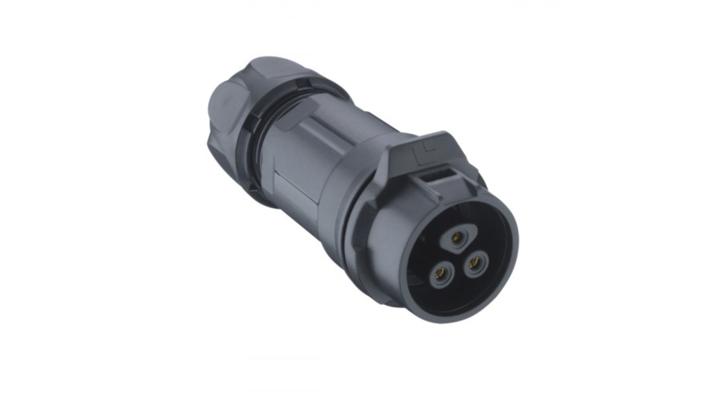 Conector circular Lumberg hembra serie 02 de 3 vías hembra, tamaño carcasa 16, montaje aéreo, IP67