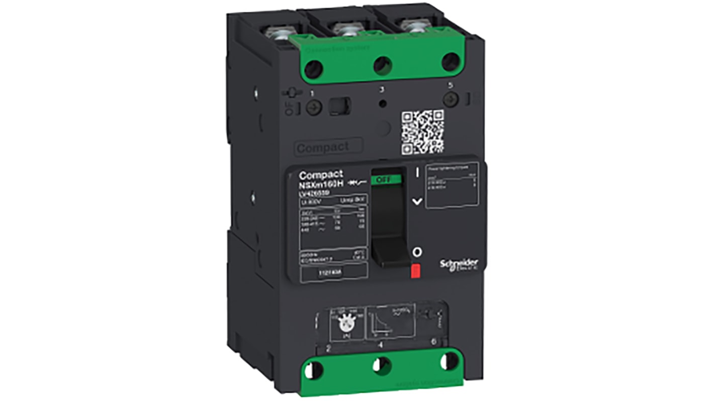 Disjoncteur Schneider Electric Compact 3 pôles, 25A, pouvoir de coupure 50 kA, A clipser