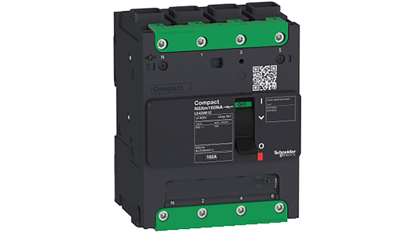 Schneider Electric, Compact MCCB 4P 160A, Clip-On