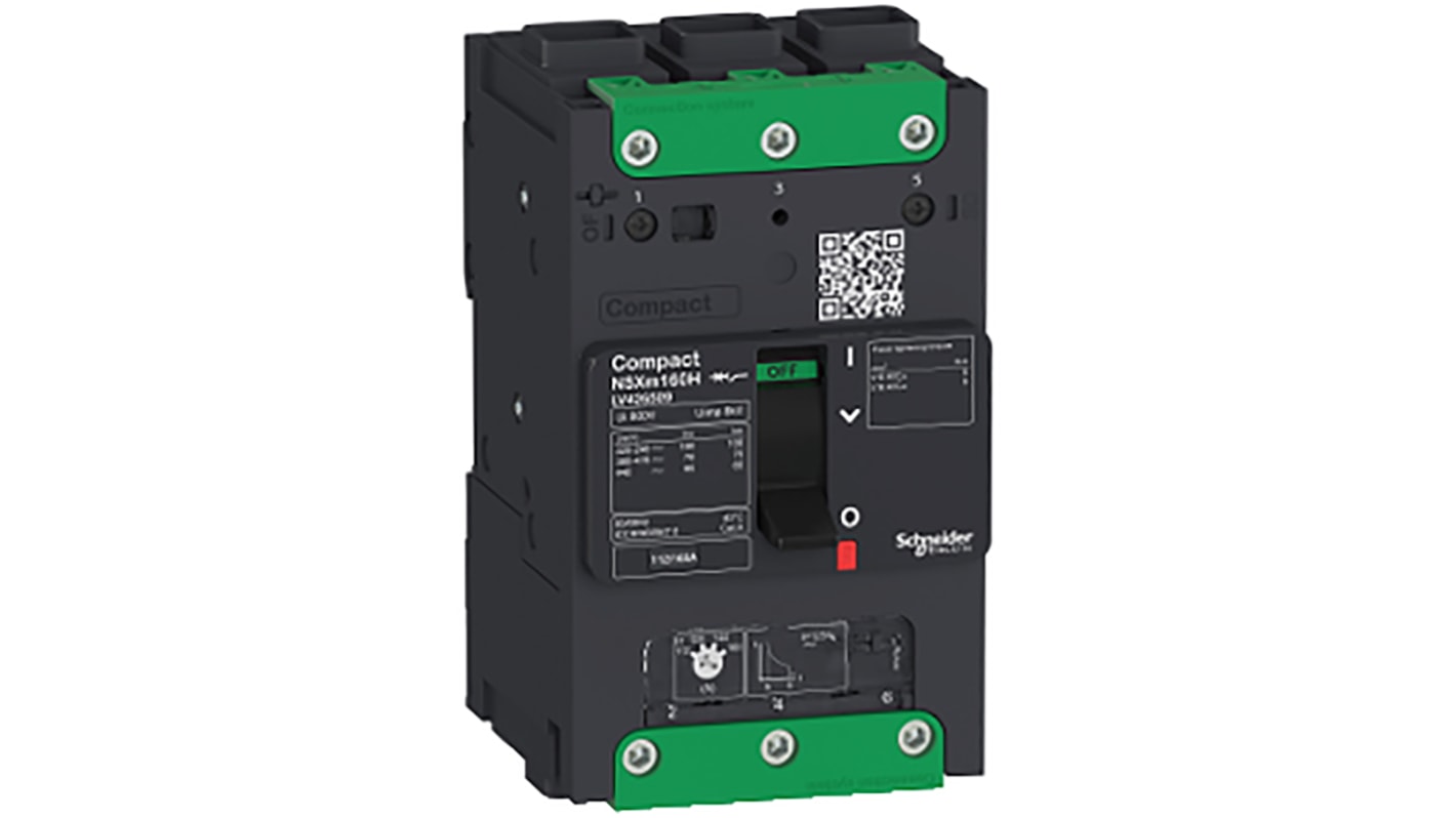 Schneider Electric, Compact MCCB 3P 80A, Breaking Capacity 20 kA, DIN Rail Mount