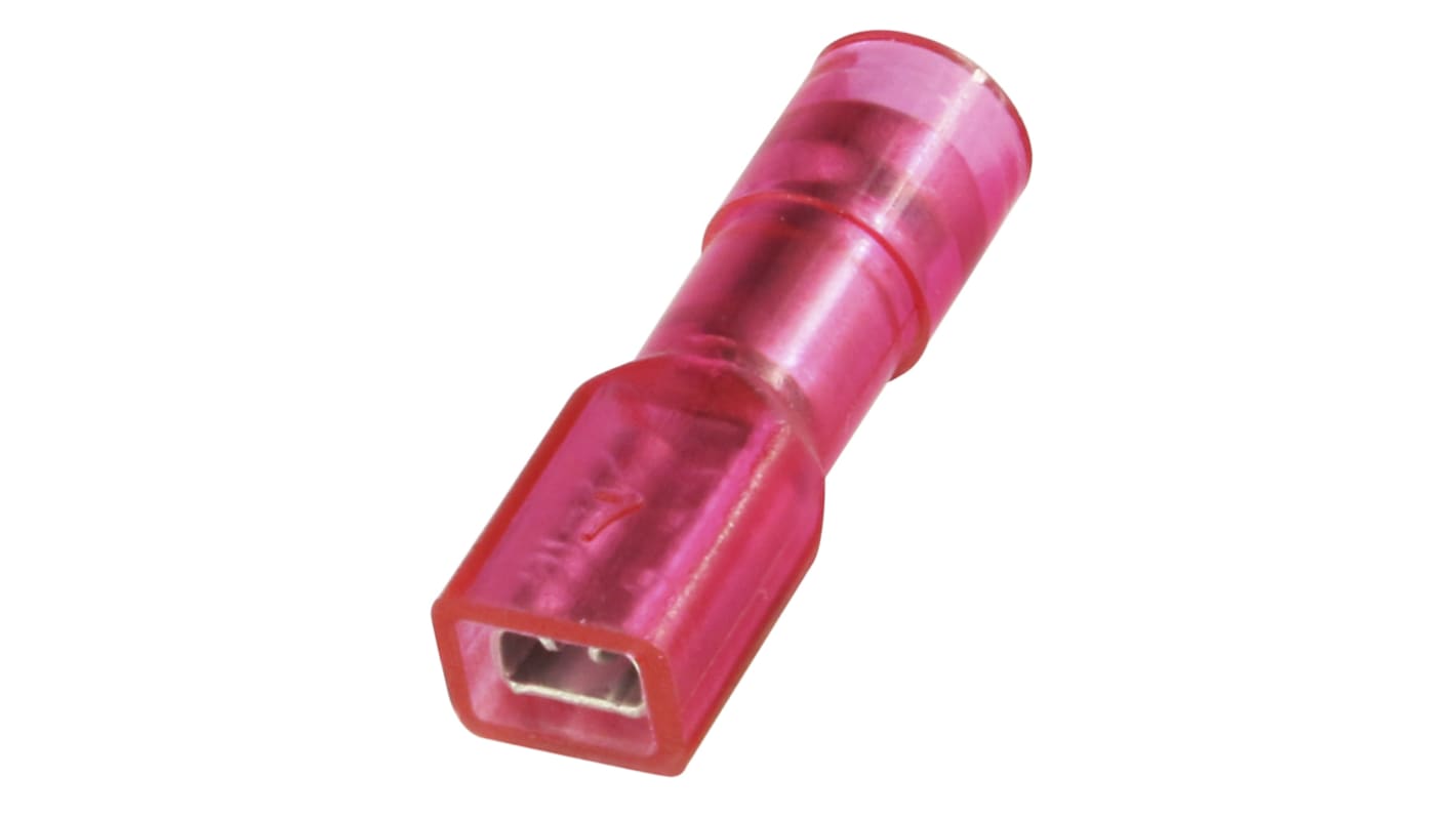 RS PRO Red Insulated Female Spade Connector, Double Crimp, 0.5 x 2.8mm Tab Size, 0.5mm² to 1.5mm²