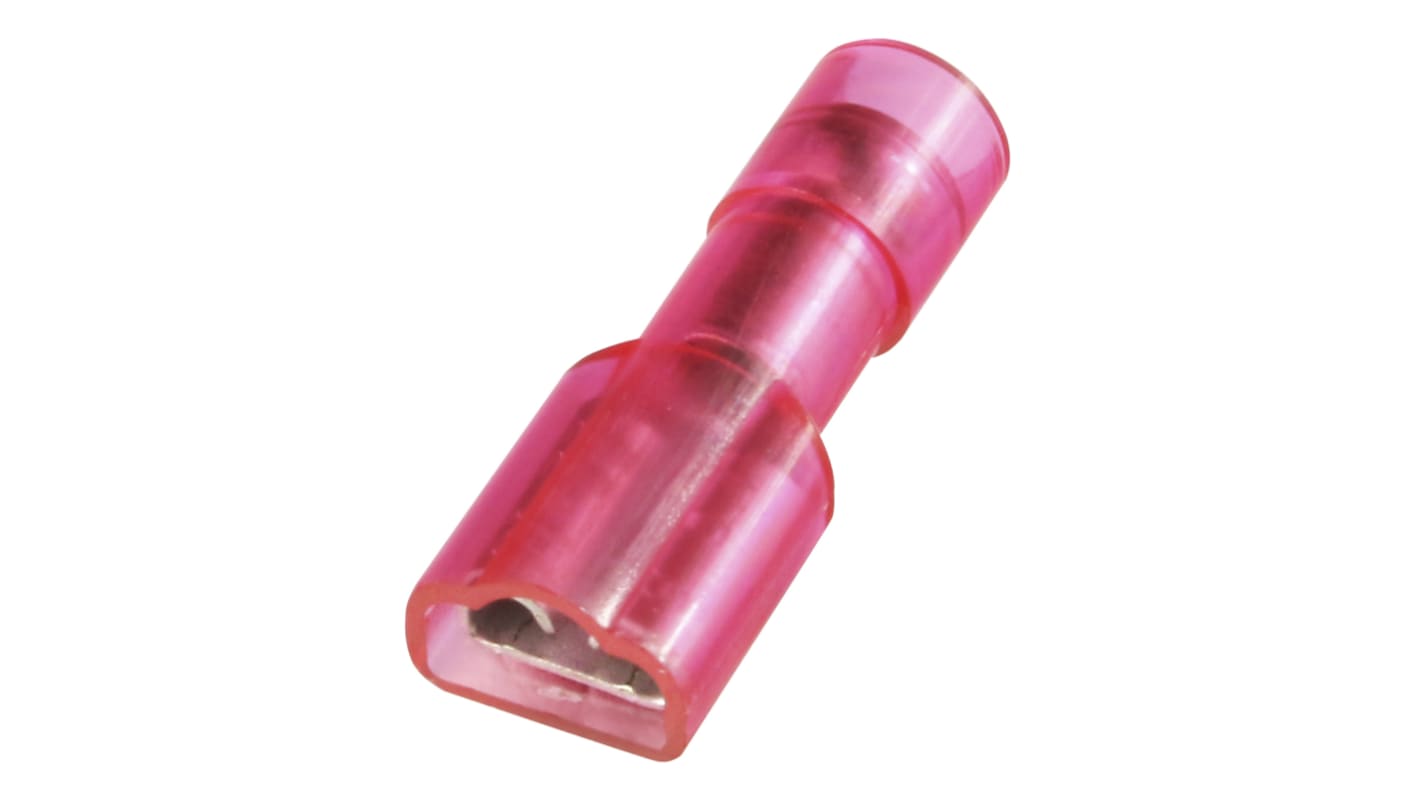 RS PRO Red Insulated Female Spade Connector, Double Crimp, 0.8 x 4.75mm Tab Size, 0.5mm² to 1.5mm²