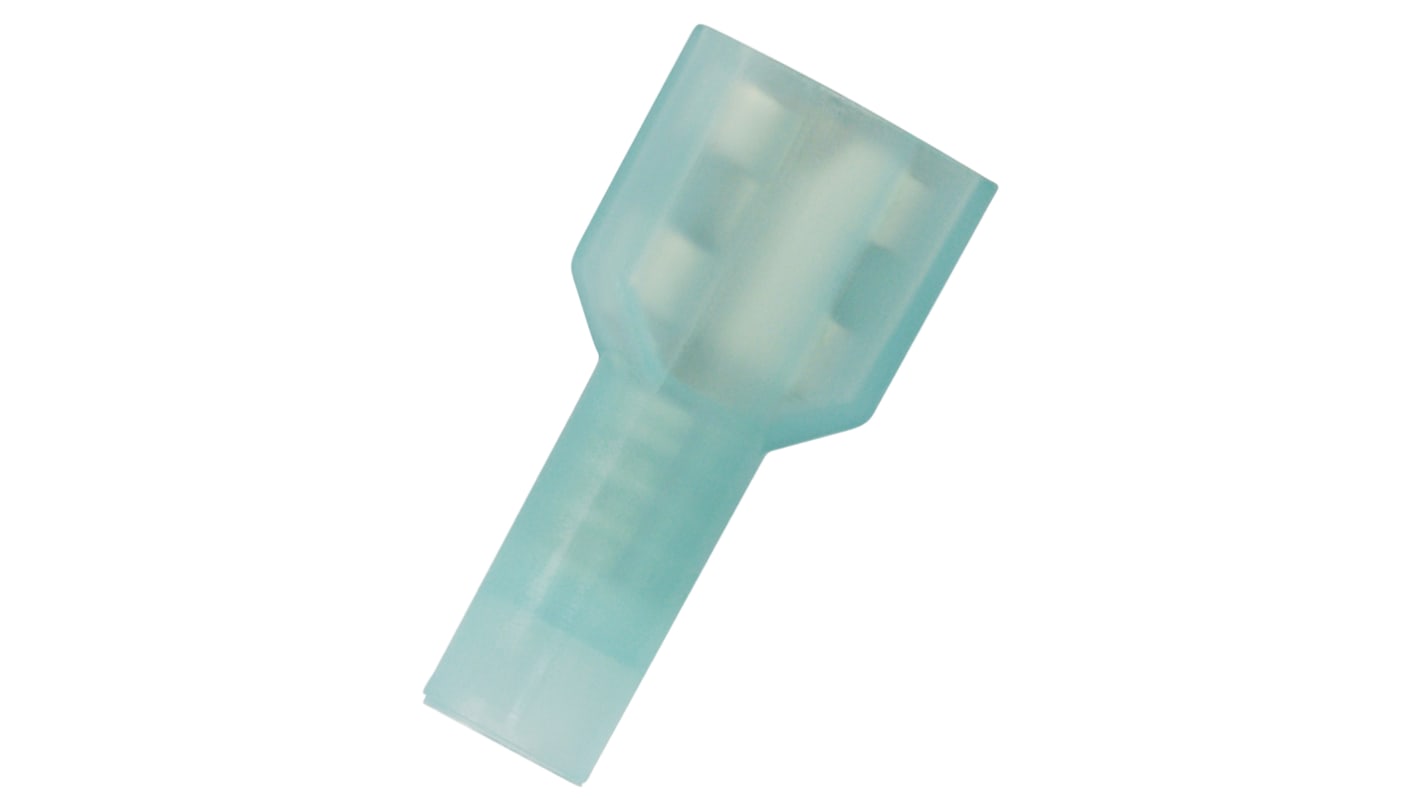 RS PRO Blue Insulated Female Spade Connector, Receptacle, 0.8 x 6.35mm Tab Size, 1.5mm² to 2.5mm²