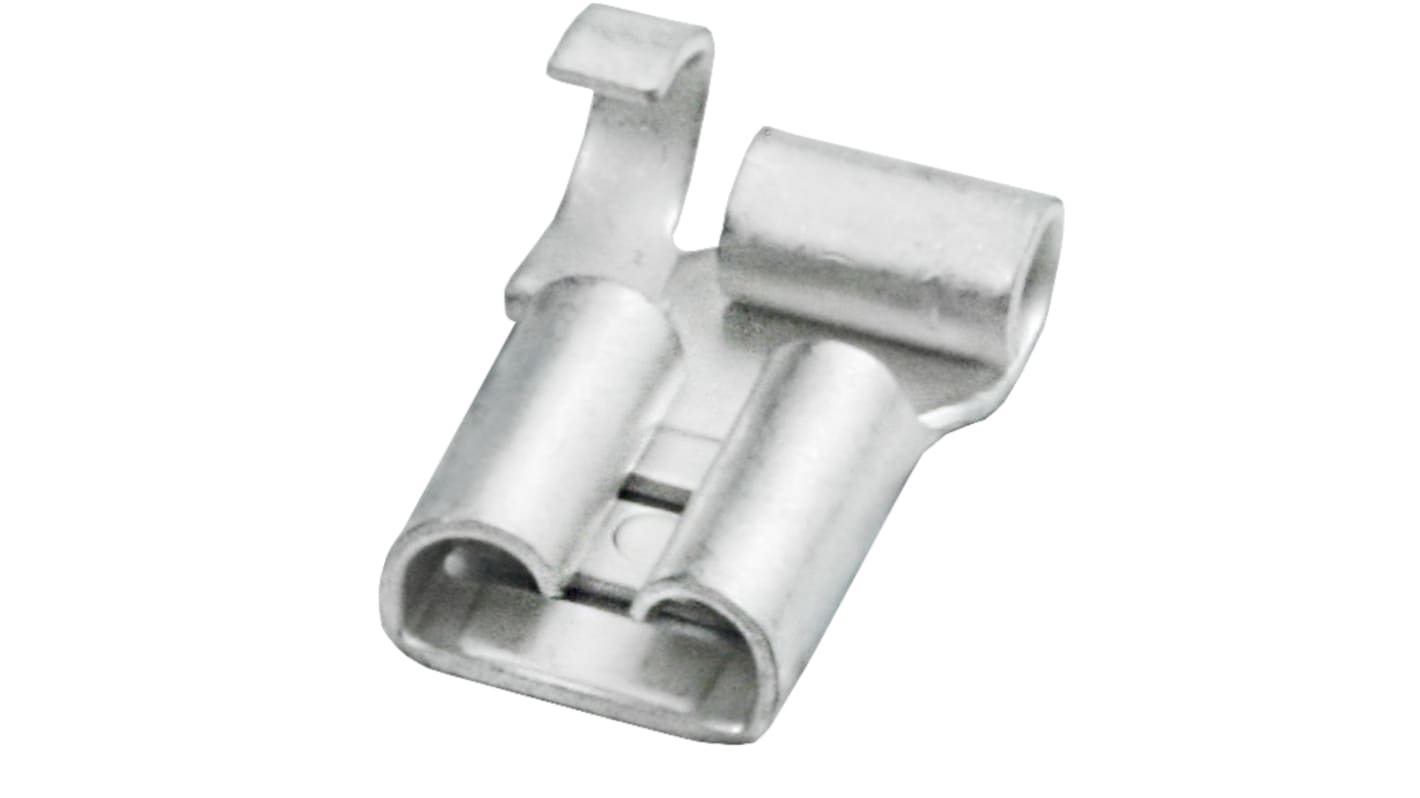 RS PRO Uninsulated Female Spade Connector, Flag Terminal, 0.8 x 6.35mm Tab Size, 1.5mm² to 2.5mm²